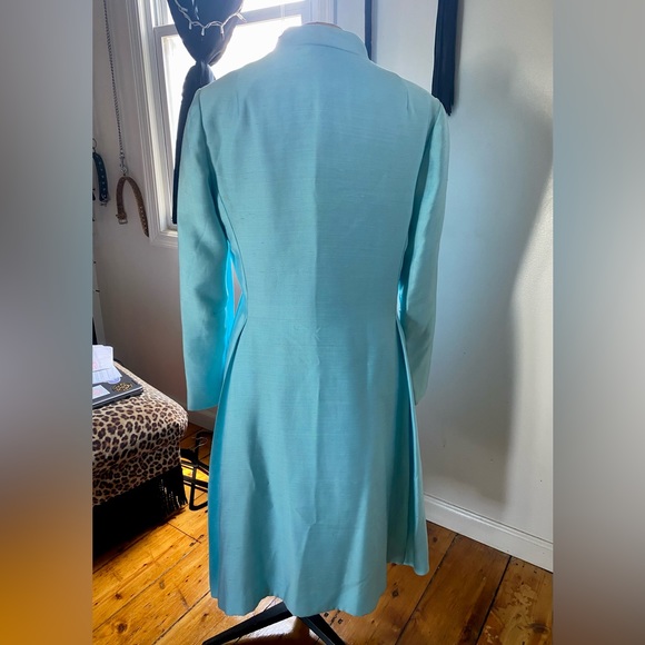 Vintage blue 60s Mod two piece dress suit with button up jacket S-M - Picture 9 of 10